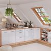 Küchenschrank für Dachschrägen R-Line Weiß Hochglanz 60 cm ohne Schräge mit 3 Schubladen Vicco Bild 5