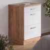 Küchenschrank für Dachschrägen R-Line Weiß Hochglanz 60 cm ohne Schräge mit 3 Schubladen Vicco Bild 4