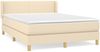 vidaXL Boxspringbett mit Matratze Creme 140x190 cm Stoff 3130110 Bild 2
