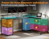 Gaming Tisch LED Eckschreibtisch 2 Steckdosen USB Kohlefaser Schwarz 168×120cm Bild 5