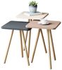 Satztisch Hobro im 3er Set Quadratisch 49 x 34 x 34 cm Grau/Weiß/Rosé [en. casa] Bild 4