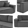 Mirjan24 'Kobaro' Schlafsofa mit 2 Bettkästen und Schlaffunktion, Cord hellgrau, 245 x 90 x 82 cm Bild 5