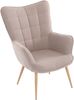 byLIVING Sessel Uta / Webstoff sandfarben / Gestell Metall in Eichenoptik foliert / Relaxsessel /Armlehnen-Sessel / B 72, H 97, T 80 cm Bild 4
