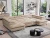 Ecksofa mit Schlaffunktion und verstellbaren Kopfstützen, große U-förmige Ecke - PEDRO U - Beige Plüsch Bild 4