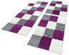 SIMPEX24 Hochflor-Bettumrandung Kariert Design, Höhe 30 mm, (Bett-Set, 3-tlg, Bettvorlage), Schlafzimmer Teppich Bettumrandung Läufer Set 3 teilig Bild 3