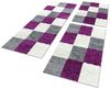 SIMPEX24 Hochflor-Bettumrandung Kariert Design, Höhe 30 mm, (Bett-Set, 3-tlg, Bettvorlage), Schlafzimmer Teppich Bettumrandung Läufer Set 3 teilig Bild 4