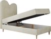 Kinderbett FLOW, Boxspringbett für Kinder, mit hohem Kopfteil, Einzelbett mit Matratze - 90x180 - Beige Velvet - Topper Visco Bild 5