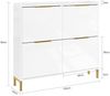 SoBuy FSR206-GW Schuhschrank, MDF, Lackiert, Weiß, 100 x 90 x 48 cm Bild 3