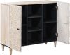 vidaXL Sideboard mit Regal Weiß 90 x 33,5 x 75 cm Massivholz Mango 4018396 Bild 2