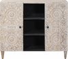 vidaXL Sideboard mit Regal Weiß 90 x 33,5 x 75 cm Massivholz Mango 4018396 Bild 3