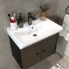 Roomart ADA Badmöbel Set– 4-teiliges Badezimmermöbel Set mit Waschbecken, Unterschrank, Spiegelschrank & Seitenschrank - H 42 x B 35 x T 60 cm • Schwarz-Eiche Bild 5