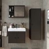 Roomart ADA Badmöbel Set– 4-teiliges Badezimmermöbel Set mit Waschbecken, Unterschrank, Spiegelschrank & Seitenschrank - H 42 x B 35 x T 60 cm • Schwarz-Eiche Bild 2