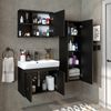 Roomart ADA Badmöbel Set– 4-teiliges Badezimmermöbel Set mit Waschbecken, Unterschrank, Spiegelschrank & Seitenschrank - H 42 x B 35 x T 60 cm • Schwarz-Eiche Bild 3