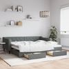 vidaXL Tagesbett Ausziehbar mit Schubladen Dunkelgrau 90x200 cm Stoff 3197463 Bild 1