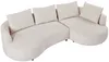 Vente-unique - LOUSADO Sofa Samt Beige - B 158 cm x H 87 cm x L 285 cm Bild 5