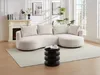 Vente-unique - LOUSADO Sofa Samt Beige - B 158 cm x H 87 cm x L 285 cm Bild 3