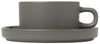 Blomus Pilar Set 2 Teetassen mit Untertasse, Tasse, Becher, Henkelbecher, Keramik, Pewter, 200 ml, 63975 Bild 4