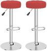 Barhocker KENTR höhenverstellbar 2er Set Weinrot Stoff | Barstühle drehbar Küchenhocker Thekenhocker für Küche Hausbar Bild 2