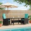 vidaXL Outdoortisch-Set 3 pcs Schwarz und Türkis Poly-Rattan 3422260 Bild 3
