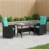 vidaXL Outdoortisch-Set 3 pcs Schwarz und Türkis Poly-Rattan 3422260 Bild 4