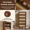 BlingBin Hochschrank Kommoden Nussbaum mit Rattan 80x40x163 cm (1-St, Highboard mit 5 Klappen & Metallbeinen) Stauraumschrank für Wohnzimmer/Flur/Küche, mit Kippschutz Bild 4