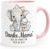 SpecialMe Tasse Kaffee-Tasse Danke Mama, dass du immer für mich da bist! Elefant, Keramik Bild 2