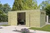 Alpholz Gerätehaus QB Gartenhaus aus Holz in Braun Holzhaus mit 28 mm Wandstärke Blockbohlenhaus mit Montagematerial Bild 2