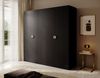 Selsey 'Moonir' Kleiderschrank 4-türig mit Kleiderstange und Regalen, schwarz 200 x 200 x 57 cm Bild 3