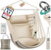 KESSER® Hängesessel Haiti 150kg Traglast, Hängestuhl 360° Drehung, Hängeschaukel Indoor-Outdoor UV-beständig & Wasserfest, Pflegeleicht, Inkl. 2 Kissen, Tragetasche, Flaschenhalter & Montage-Set Cappuccino Bild 5