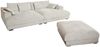 KAWOLA Big Sofa MADELINE Cord cremeweiß mit Hocker / 4 Zierkissen / Armlehntablett natur 85 x 170 x 290 cm Bild 3