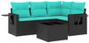 vidaXL 5-teiliges Gartensofa-Set mit Kissen, schwarzes Polyrattan 3220116 Bild 2