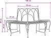 vidaXL Baumbank 4-Sitzanzahl 160 x 80 x 89 cm Stahl Silber Grau 42029514 Bild 5