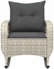 vidaXL Garten-Schaukelstuhl mit Kissen Hellgrau Poly Rattan 4104198 Bild 4