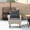 vidaXL Garten-Schaukelstuhl mit Kissen Hellgrau Poly Rattan 4104198 Bild 3