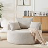 Cloud Sofa ohne Montage, Chenille Sessel mit Rückenstützkissen, gemütliches Lounge Sofa, Wohnzimmermöbel,khaki Bild 2