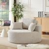 Cloud Sofa ohne Montage, Chenille Sessel mit Rückenstützkissen, gemütliches Lounge Sofa, Wohnzimmermöbel,khaki Bild 3