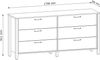 AX LIVING Kommode mit Schubladen Iseonia K6S Modern Eiche Wotan/Grün Bild 3