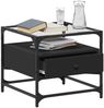 vidaXL Couchtisch mit Glasplatte Schwarz 50x50x45 cm Stahl 846049 Bild 3