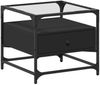 vidaXL Couchtisch mit Glasplatte Schwarz 50x50x45 cm Stahl 846049 Bild 2