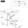 Flieks Waschtisch 61×46×48.5 cm, Wandhängender Badezimmerschrank mit LED, 2 Schubladen, seitliche Ablagen, integriertes Keramikbecken, weiß Bild 4
