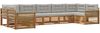 vidaXL Outdoor-Sofagarnitur mit Kissen 7 pcs Natürlich und Hellgrau 3383809 Bild 2