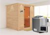 Karibu Sauna Innenkabine Mojave Innensauna 3 Sitzbänke aus Holz Saunakabine mit 40 mm Wandstärke Dampfsauna mit Montagematerial Bild 4