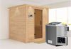 Karibu Sauna Innenkabine Mojave Innensauna 3 Sitzbänke aus Holz Saunakabine mit 40 mm Wandstärke Dampfsauna mit Montagematerial Bild 5