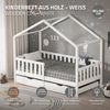 ML-DESIGN Spielbett Hausbett Kinderbett inkl. 2 Schubladen, Lattenrost und Rausfallschutz, Abenteuerbett 80x160 cm Haus Bett Himmelbett Kiefer Jugendbett Weiß Bild 2