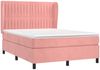 vidaXL Boxspringbett mit Matratze Rosa 140x190 cm Samt 3129332 Bild 3