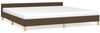 Bettgestell mit Kopfteil Dunkelbraun 200x200 cm Stoff [347442] Bild 2
