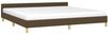Bettgestell mit Kopfteil Dunkelbraun 200x200 cm Stoff [347442] Bild 3