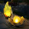 2er Set LED Solarleuchten, Lotusblume, Flammen Design Bild 2