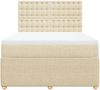 vidaXL Boxspringbett mit Matratze Creme 140x190 cm Stoff 3292070 Bild 4