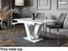 MEBLINI Esstisch Ausziehbar - 120-160x80x75cm - MASIV - Weiß Marmor/Weiß Matt - Esszimmertisch Modern - Küchentisch - Säulentisch - Ausziehtisch - Dining Table Bild 3